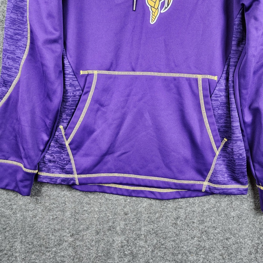 NFL Team Apparel Minnesota Vikings Hoodie Mens Medium Purple Space Dye Pullover - Picture 4 of 7